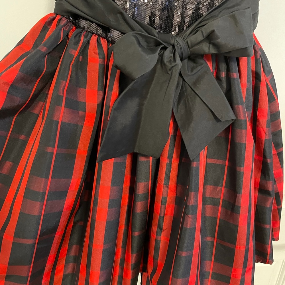 Pepper & Julie black Sequined plaid Dress Sz 10 - Picture 4 of 6